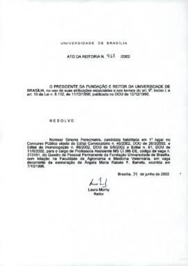 Ato da Reitoria nº 0913/2002