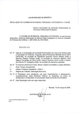 Resolução do Conselho de Ensino, Pesquisa e Extensão nº 0117/2009