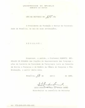 Ato da Reitoria nº 0115/1985