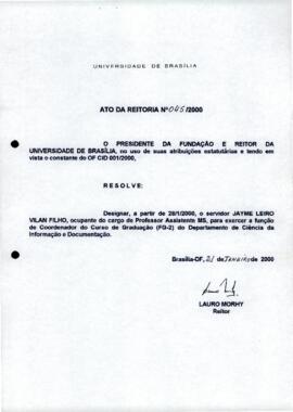 Ato da Reitoria nº 0045/2000