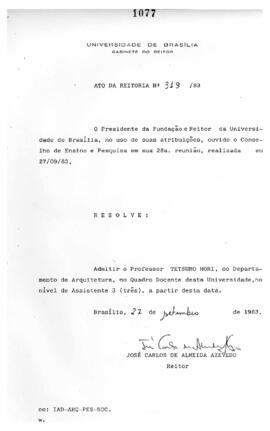 Ato da Reitoria nº 0319/1983