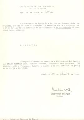 Ato da Reitoria nº 0454/1986