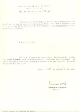 Ato da Reitoria nº 0454/1986