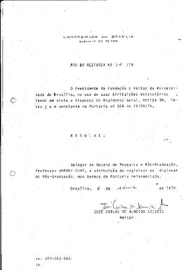 Ato da Reitoria nº 0062/1978