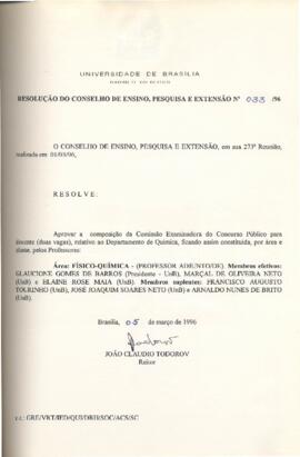 Resolução do Conselho de Ensino, Pesquisa e Extensão nº 0033/1996