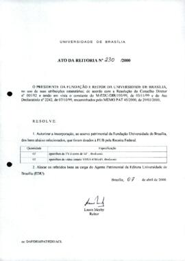 Ato da Reitoria nº 0230/2000