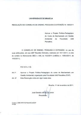 Resolução do Conselho de Ensino, Pesquisa e Extensão nº 0189/2011