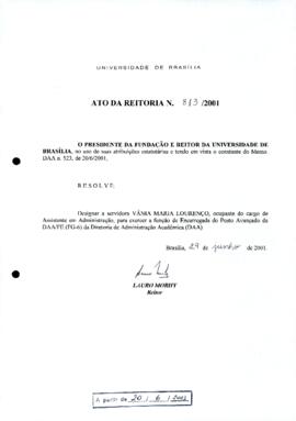 Ato da Reitoria nº 0813/2001