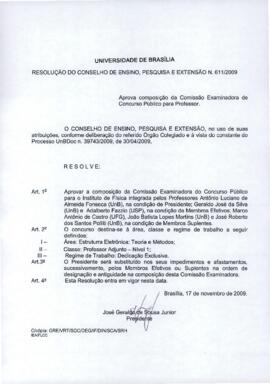 Resolução do Conselho de Ensino, Pesquisa e Extensão nº 0611/2009