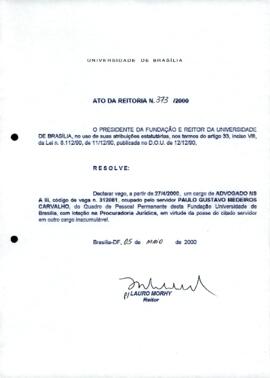 Ato da Reitoria nº 0373/2000