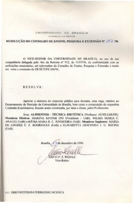 Resolução do Conselho de Ensino, Pesquisa e Extensão nº 0217/1996