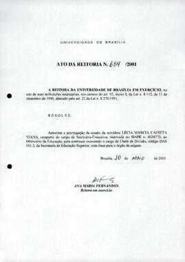 Ato da Reitoria nº 0654/2001