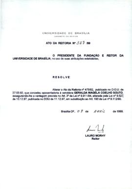 Ato da Reitoria nº 0327/1999