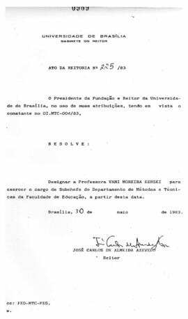 Ato da Reitoria nº 0225/1983