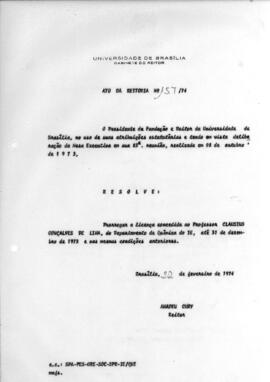 Ato da Reitoria nº 0157/1974