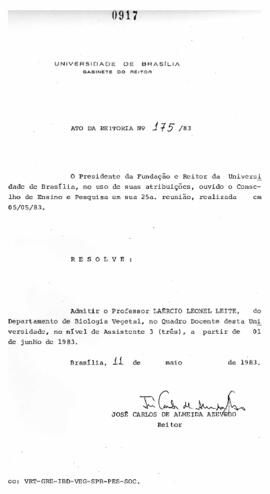 Ato da Reitoria nº 0175/1983