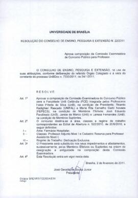 Resolução do Conselho de Ensino, Pesquisa e Extensão nº 0022/2011