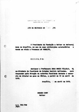 Ato da Reitoria nº 0168/1975