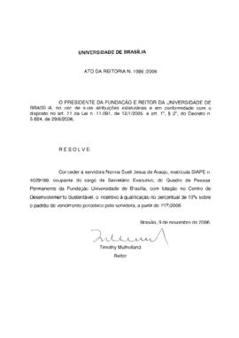 Ato da Reitoria nº 1986/2006