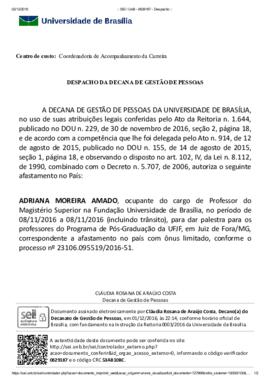 Despacho da Decana de Gestão de Pessoas (2016-12-01)