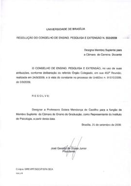 Resolução do Conselho de Ensino, Pesquisa e Extensão nº 0553/2009