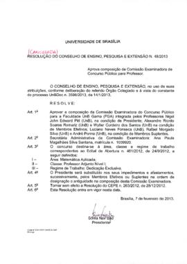 Resolução do Conselho de Ensino, Pesquisa e Extensão nº 0048/2013