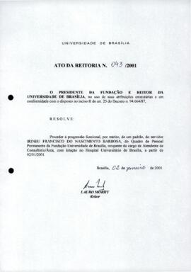 Ato da Reitoria nº 0043/2001