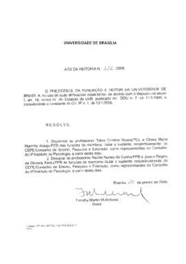 Ato da Reitoria nº 0122/2006