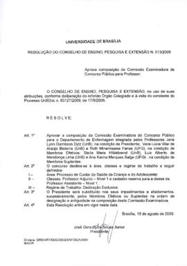 Resolução do Conselho de Ensino, Pesquisa e Extensão nº 0513/2009
