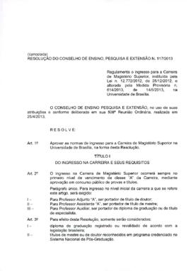 Resolução do Conselho de Ensino, Pesquisa e Extensão nº 0117/2013