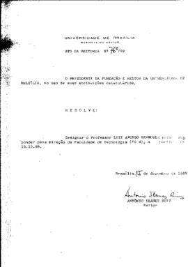 Ato da Reitoria nº 0760/1989