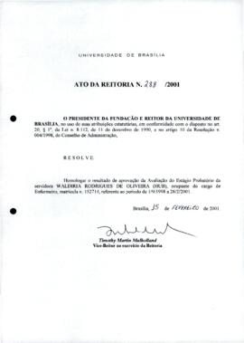 Ato da Reitoria nº 0288/2001