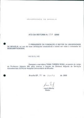 Ato da Reitoria nº 0558/2000