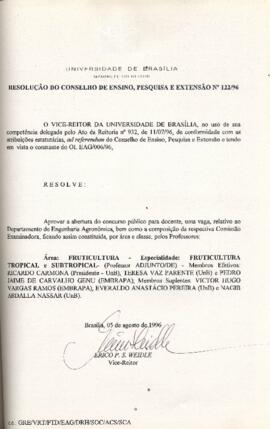 Resolução do Conselho de Ensino, Pesquisa e Extensão nº 0122/1996