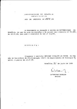 Ato da Reitoria nº 0285/1989