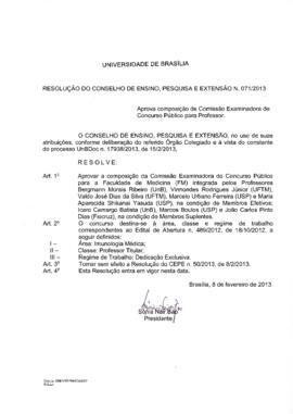 Resolução do Conselho de Ensino, Pesquisa e Extensão nº 0071/2013