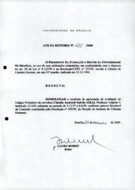 Ato da Reitoria nº 0123/2000