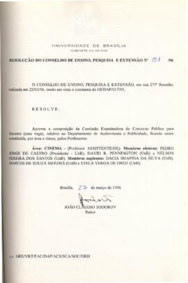 Resolução do Conselho de Ensino, Pesquisa e Extensão nº 0051/1996