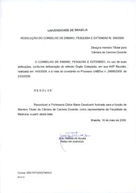 Resolução do Conselho de Ensino, Pesquisa e Extensão nº 0309/2009