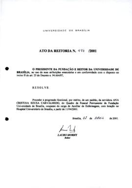 Ato da Reitoria nº 0496/2001