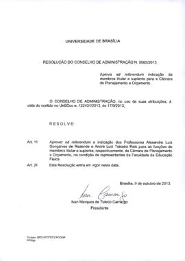 Resolução do Conselho de Administração nº 0065/2013
