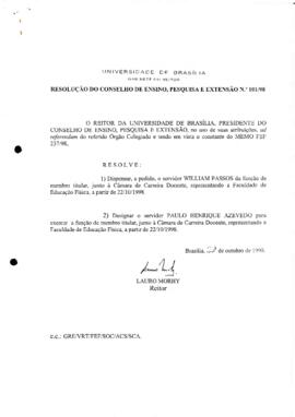 Resolução do Conselho de Ensino, Pesquisa e Extensão nº 0101/1998