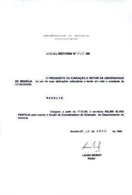 Ato da Reitoria nº 0617/1998