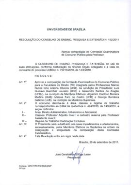 Resolução do Conselho de Ensino, Pesquisa e Extensão nº 0152/2011