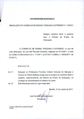 Resolução do Conselho de Ensino, Pesquisa e Extensão nº 0175/2011