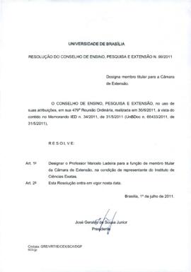 Resolução do Conselho de Ensino, Pesquisa e Extensão nº 0099/2011