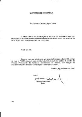 Ato da Reitoria nº 0060/2008