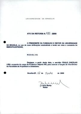 Ato da Reitoria nº 0485/2000