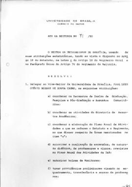 Ato da Reitoria nº 0071/1980