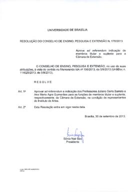 Resolução do Conselho de Ensino, Pesquisa e Extensão nº 0176/2013